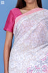 Mulmul Cotton Saree With Fall In Paisley Block Print