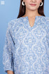 Mulmul Cotton New Pete Top In Block Print