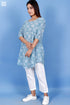 Mulmul Cotton Long Rose Top With Floral Block Print