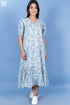 Mulmul Cotton Frilly Jelly Dress in Floral Block Print