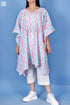 Crepe Cotton Resort Caftan In Zigzag Block Print