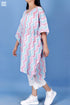 Crepe Cotton Resort Caftan In Zigzag Block Print