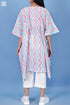 Crepe Cotton Resort Caftan In Zigzag Block Print