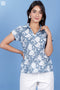 Mulmul Cotton Dolly Top In Floral Block Print