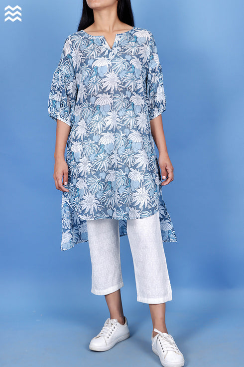 Mulmul Cotton Stanley Top In Block Print
