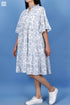 Mulmul Cotton Runway Lizard Dress In Graphic Block Print