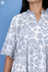 Mulmul Cotton Runway Lizard Dress In Graphic Block Print