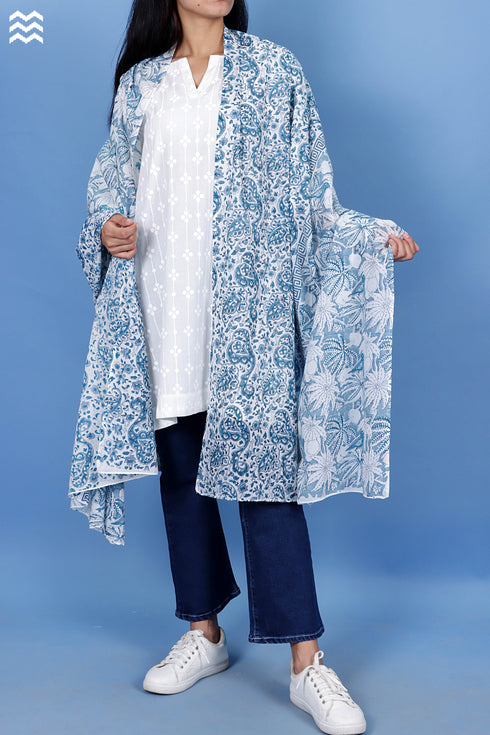 Rayon Uma Top In Graphic Block Print