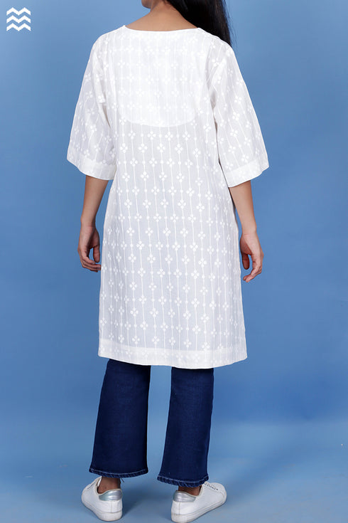 Rayon Uma Top In Graphic Block Print
