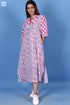 Slub Cotton Joplin Dress In Assorted Block Print