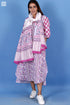 Slub Cotton Joplin Dress In Assorted Block Print