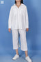 Slub Cotton Classic Shirt In White Block Print
