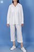 Slub Cotton Classic Shirt In White Block Print