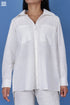 Slub Cotton Classic Shirt In White Block Print