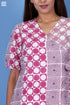Slub Cotton Classic Wrap Dress In Graphic Block Print