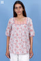 Rayon Yoke Top In Assorted Block Print