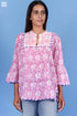 Mulmul Cotton Pushkar Top In Floral Block Print