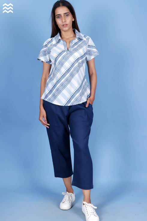 Cambric Cotton Dolly Shirt In Graphic Print