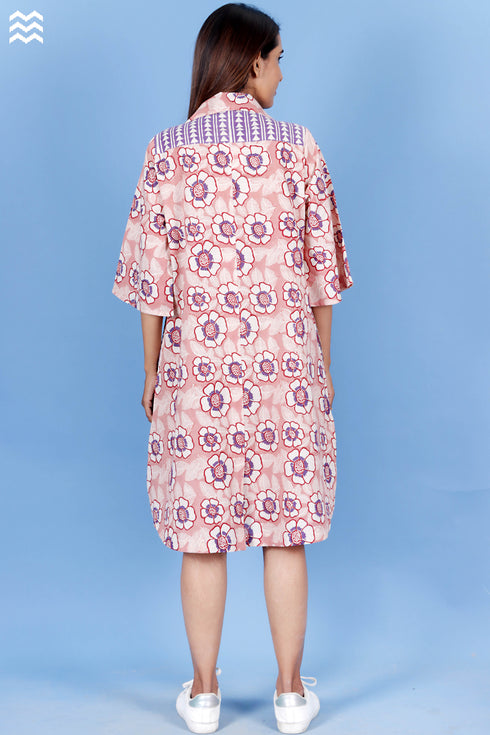 Slub Cotton Doctorwallah Top In Floral Block Print