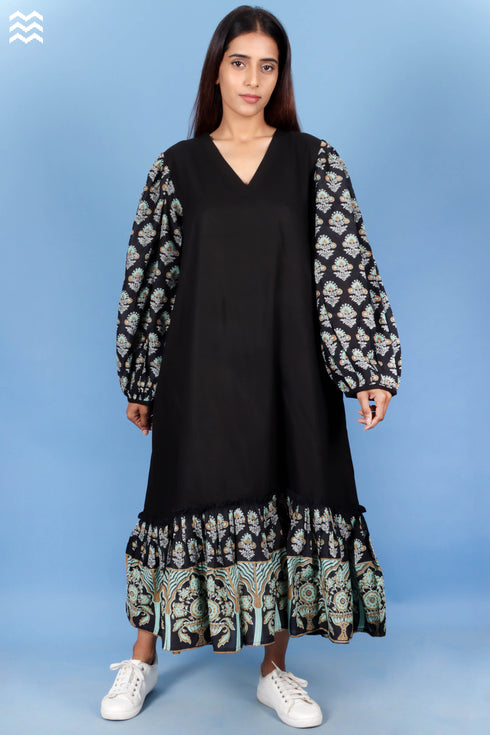 Frilly Jelly Dress in Block Print