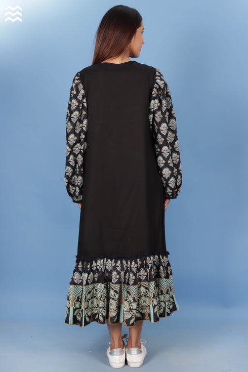 Frilly Jelly Dress in Block Print