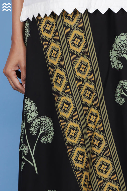 Vionnet Skirt In Floral Block Print