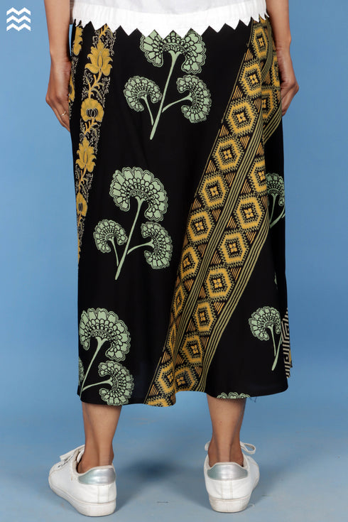 Vionnet Skirt In Floral Block Print