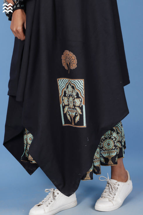 Khaadi Cotton Percy Overlay Jacket In Black