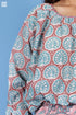 Cotton Silk Balloon Tommy Top In Floral Block Print