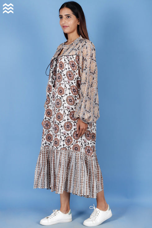 Cotton Walton Dress In Block Print