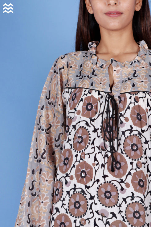 Cotton Walton Dress In Block Print