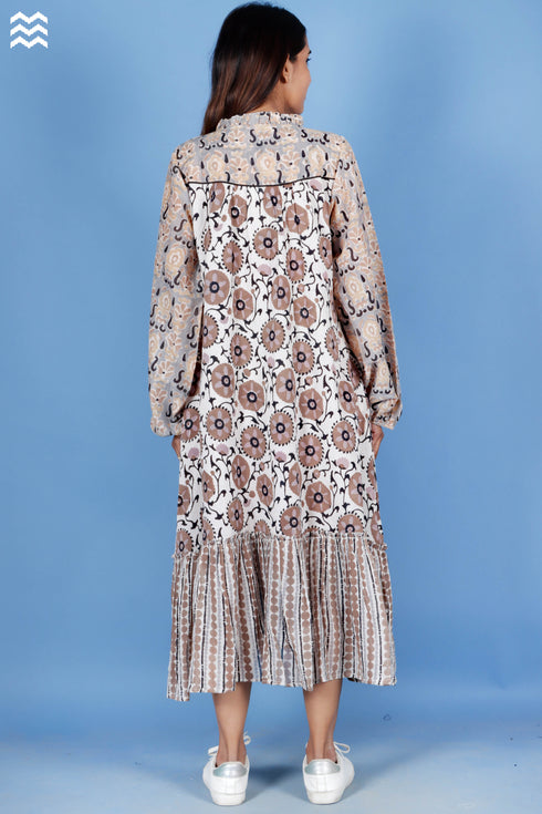 Cotton Walton Dress In Block Print