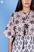 Cotton Abbey Dress In Floral Block Print