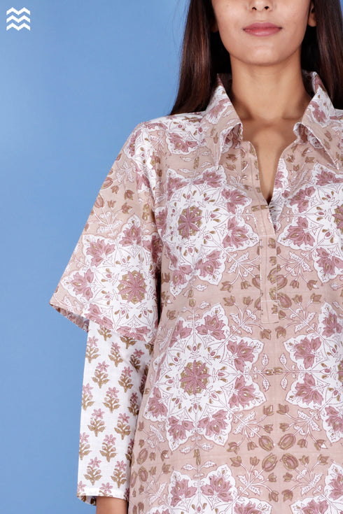 Slub Cotton Doctor wallah Top In Block Print