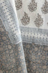 20s Cotton Bedcover in Grey/Blue Hand Block Prints