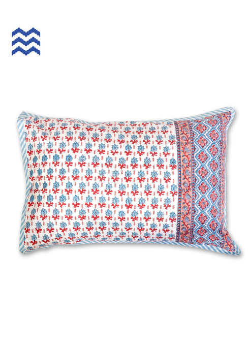 40s Cotton Pillow CoverIn FloralBlock Print