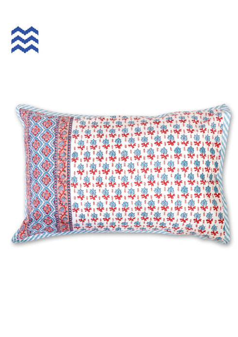 40s Cotton Pillow CoverIn FloralBlock Print
