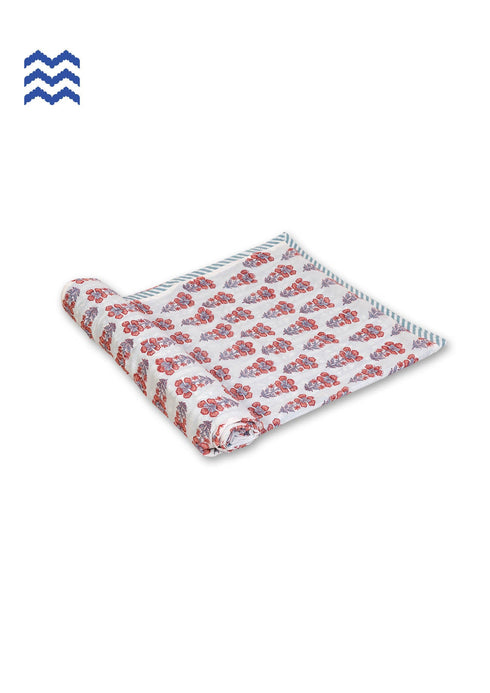 Mulmul Cotton Dohar in Floral Block Print