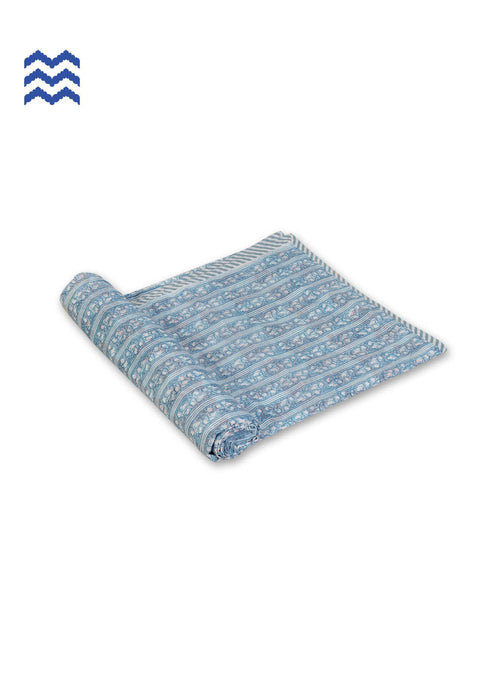 Mulmul Cotton Dohar in Floral Block Print