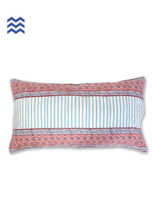 20s Cotton Cushion Cover In FloralBlock Print
