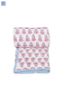 Mulmul Cotton Quilt In Blue and Red Block Print