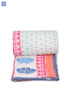 Mulmul Cotton Quilt In Peach And Magenta Floral Block Print