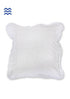 20s Cotton Cushion Cover With FrillsIn Ivory Block Print