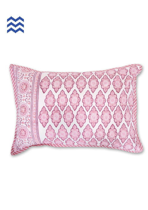 40s Cotton Pillow Cover In Graphic Block Print