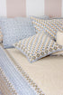 40s Cotton Pillow Cover In Geometric BlockPrint