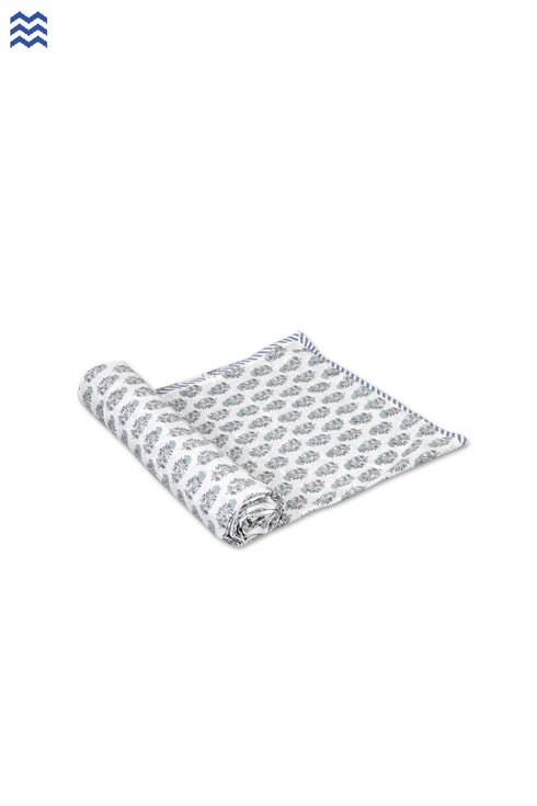 Mulmul Cotton Dohar in Floral Block Print