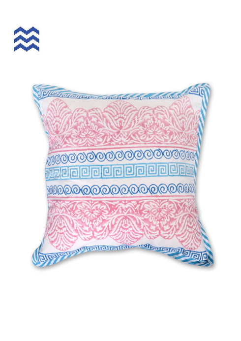 20s Cotton Cushion Cover In Graphic Block Print