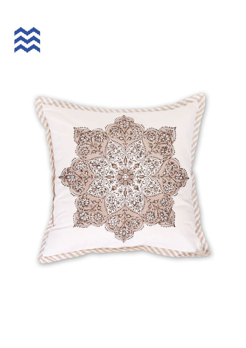 20s Cotton Cushion Cover In Graphic Block Print