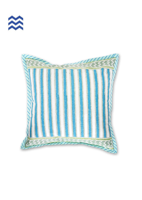 20s Cotton Cushion Cover in Floral Block Print