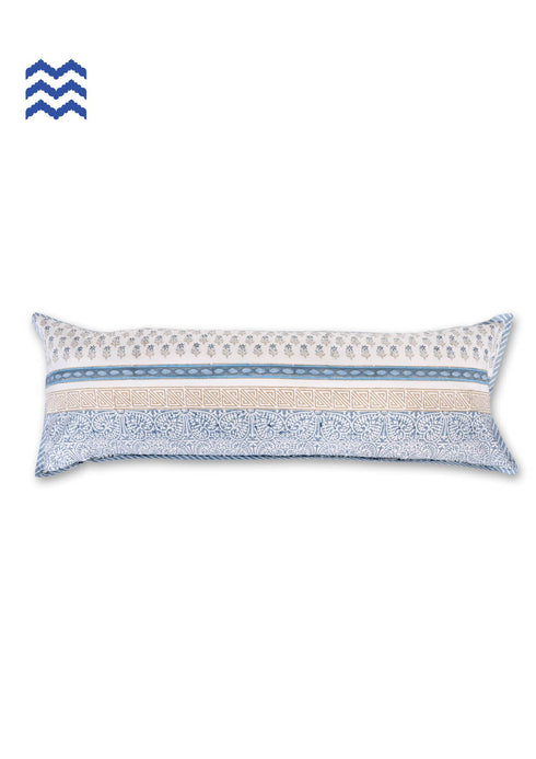 20s Cotton Lumbar Cushion Cover In Assorted Block Print